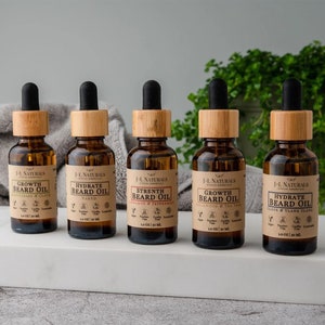 Beard Oil Gift Set For Men, Birthday Gift For Him, Vegan Beard Serum Bundle, Self Care Gift, Natural Bear Care, Grooming Accessory Gift Men
