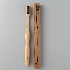 Bamboo Toothbrush Ergonomic Design with Curved Bristles Biodegradable, Zero Waste, Plastic Free Multiple Colors Available image 4