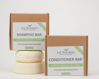 Mothers Day Gift | Lemongrass + Tea Tree |  Hydrate Shampoo And Conditioner Bar Set | vegan hair care products unique wellness gift for her