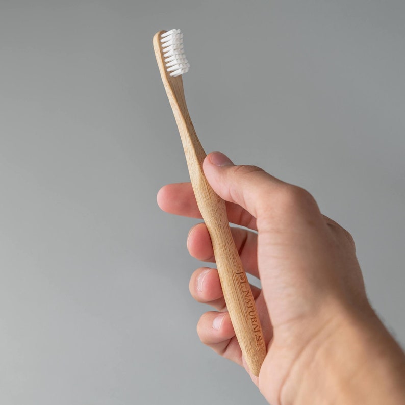 Bamboo Toothbrush Ergonomic Design with Curved Bristles Biodegradable, Zero Waste, Plastic Free Multiple Colors Available image 2