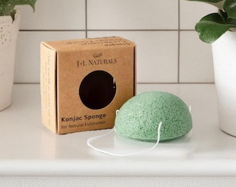 Green Tea | Konjac Sponge | exfoliating face cleanser sponge for sensitive skin best skincare birthday gifts for her