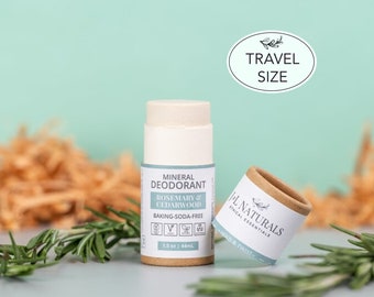 Rosemary + Cedarwood | Mineral Travel Deodorant | - natural deodorant tube for sensitive skin zero waste personal care gift for her