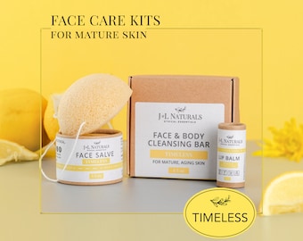 Argan Oil + Shea Butter | Natural Skincare Sets For Mature Skin | zero waste facial care kits vegan skin care kit for her or bridal shower