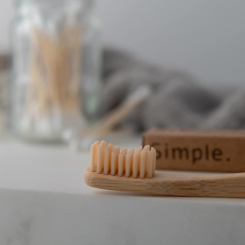 Bamboo Toothbrush Ergonomic Design with Curved Bristles Biodegradable, Zero Waste, Plastic Free Multiple Colors Available image 3