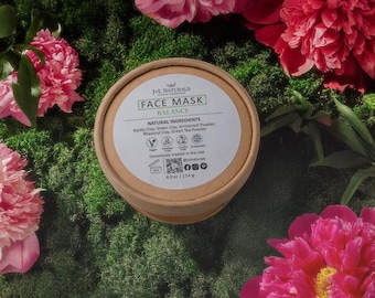 Kaolienklei + groene theepoeder | Balance-kleimasker voor de vette, gemengde huid | vegan klei gezichtsmasker huidverzorging beste spa cadeau voor bruidsmeisjes