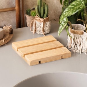 Shampoo & Conditioner Bar Soap Dish, Wood Soap Dish, Self Draining Soap Dish, Soap Holder, Bathroom Accessories, Gift for Home, Soap Saver