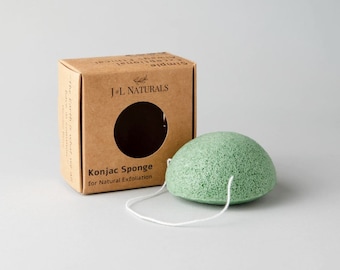 Green Tea | Konjac Sponge | exfoliating face cleanser sponge for sensitive skin