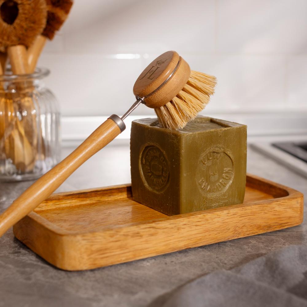 Bamboo Dish Brush With Long Handle, Sisal Bristles Brush, Hosting Decor, Kitchen Household Brush, Dish Scrubber,Zero Waste Cleaning Supplies