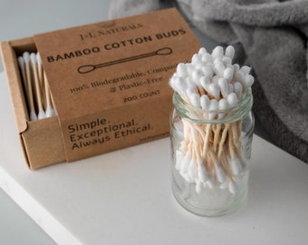 Bamboo Cotton Bud Bundle 5-Pack | Zero Waste Natural Body Care | 1000 Count