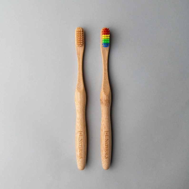 Bamboo Toothbrush Ergonomic Design with Curved Bristles Biodegradable, Zero Waste, Plastic Free Multiple Colors Available image 10
