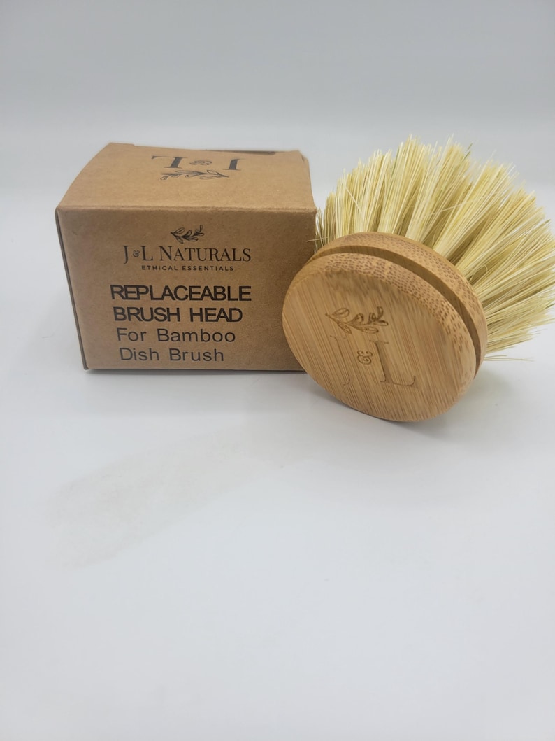 J&L Naturals Bamboo Dish Brush Refill Head - Thumbnail 4
