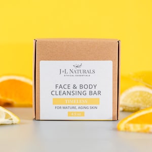 Orange + Zitrone | Natürliche Gesichtsreiniger Bar für die reife Haut | natürliche handgemachte Seife für Gesicht und Körper Spa Geschenk Zitrus Bad & Beauty