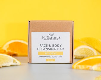 Orange + Lemon | Natural Face Cleanser Bar For Mature Skin | all natural handmade face and body soap bar spa gifts for mom