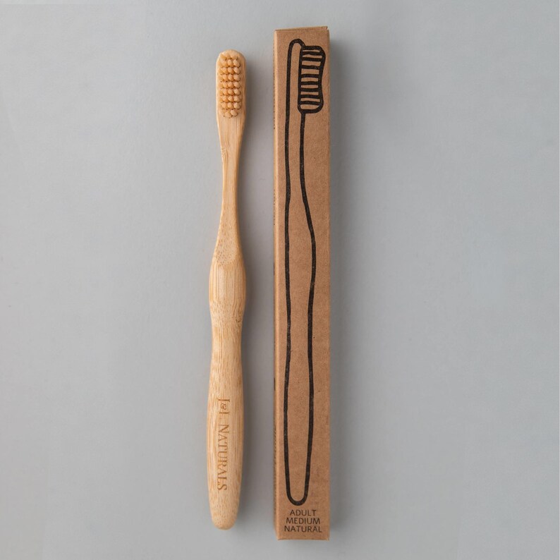 Bamboo Toothbrush Ergonomic Design with Curved Bristles Biodegradable, Zero Waste, Plastic Free Multiple Colors Available image 6