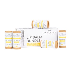 Natural Lip Balm Set, Vegan Chapstick, Lip Gloss Bundle, Accessories For Mom, Zero Waste Lip Balm, Shea Butter Lip Balm, Natural Lip Care 5-Piece Bundle