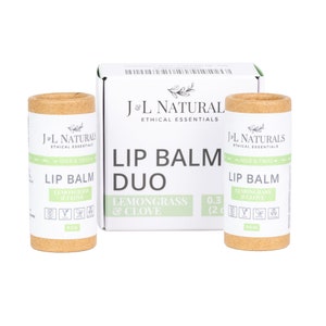 Strawberry Vanilla Vegan Lip Balm natural zero waste chapstick unique Mothers Day gift best eco friendly accessories for mom 2-Piece Duo