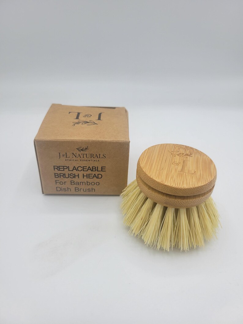 J&L Naturals Bamboo Dish Brush Refill Head - Thumbnail 3