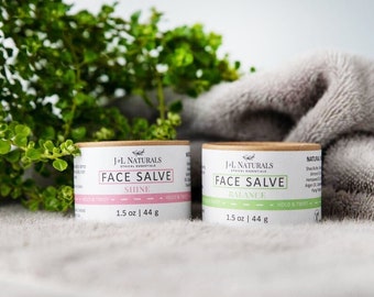 Vegan Face Salves Bundle, Natural Skincare Gift Sets, Natural Face Balm, Zero Waste Skin Care, Facial Moisturizer, Cruelty-Free Beauty