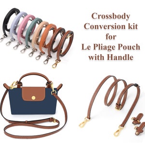 Kit Conversion crossbody for Le Pliage Pouch with top handle cosmetic pouch connector handbag strap bag / www.dressupyourpurse.com