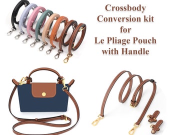 Crossbody Conversion Kit for Le Pliage Pouch with top handle cosmetic pouch connector handbag strap bag / www.dressupyourpurse.com