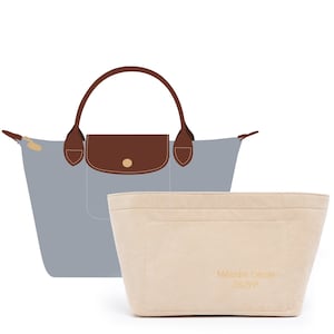 suede cotton and felt organizer insert for le pliage Tote S and Tote M