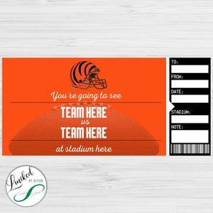 Cincinnati Bengals Themed | Keepsake Event Ticket