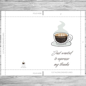 Espresso Coffee Printable Thank You Card, Funny Thank You, • INSTANT ...