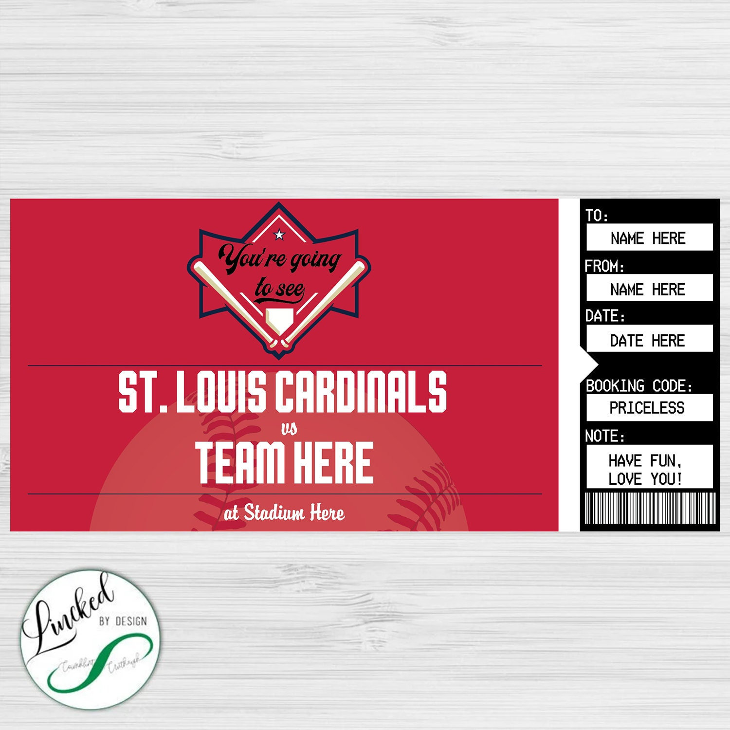 St. Louis Cardinals THEMED Keepsake Event Ticket 