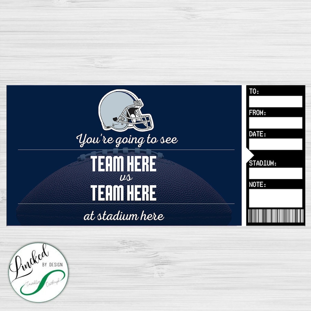 Dallas Cowboys Themed Keepsake Event Ticket Etsy