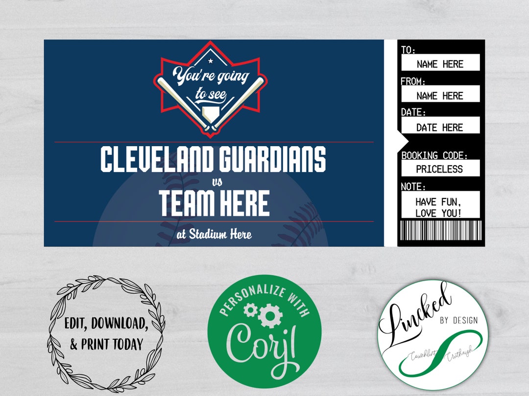 Cleveland Guardians THEMED | Keepsake Event Ticket - Etsy cleveland-guardians-themed-keepsake-event-ticket-etsy