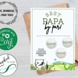 Tarjeta del Día del Padre, Tarjeta de Golf del Día del Padre, Golf / Corjl Descarga Digital / Editar, Descargar, Imprimir • DESCARGA INSTANTE •