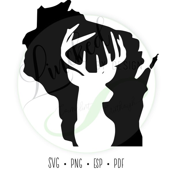 Wisconsin Deer Hunting SVG y archivos cortados Cricut y Silhouette