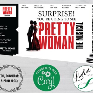 Mooie vrouw | Evenementenkaartjes | Broadway, muziektheater, souvenirkaartjes, digitale download