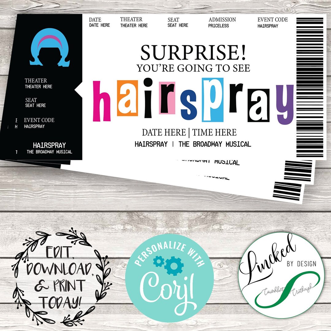 Hairspray the Broadway Musical Event Tickets Etsy