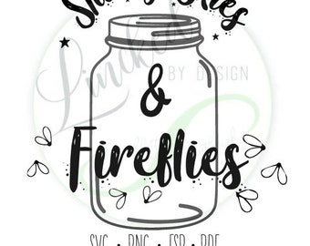 Starry Skies & Fireflies SVG and Cut Files Cricut and Silhouette