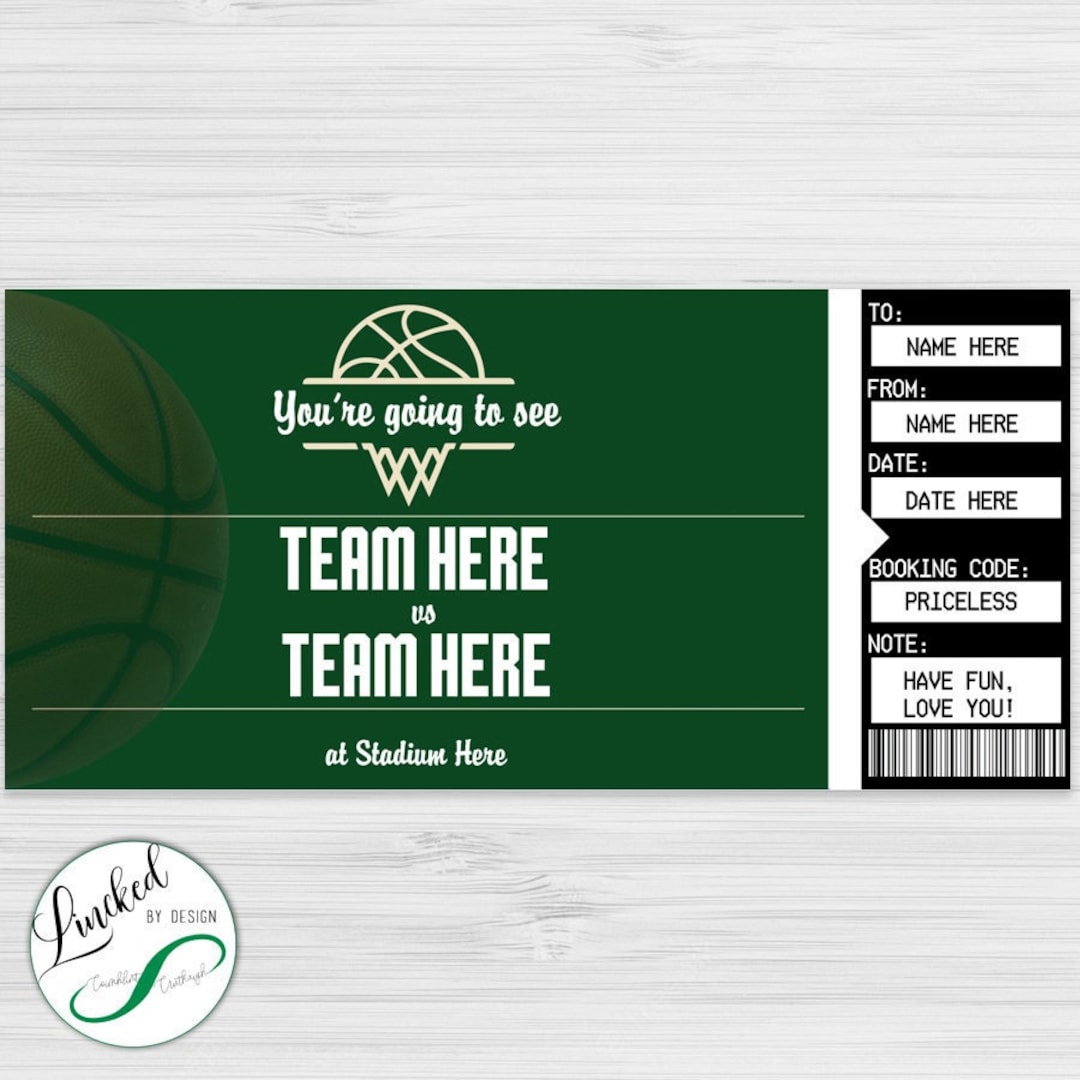 Milwaukee Bucks Themed NBA Keepsake Event Ticket Etsy