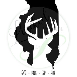 Illinois herten jacht SVG en gesneden bestanden Cricut en silhouet