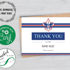 Eagle Scout Court of Honor Custom Thank You Card | EDITABLE | Digital Download