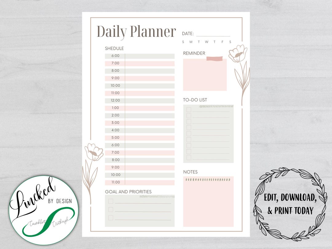 Floral Planner Page | Digital Download - Etsy