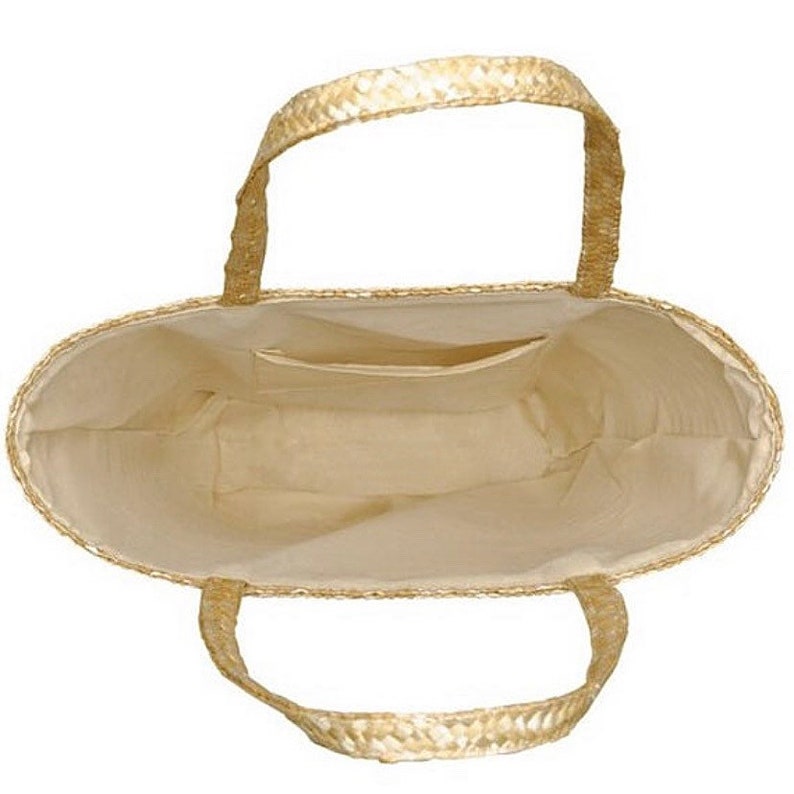 Straw Tote Hand Bag Black White Pom Pom Boho Style Handmade Etsy