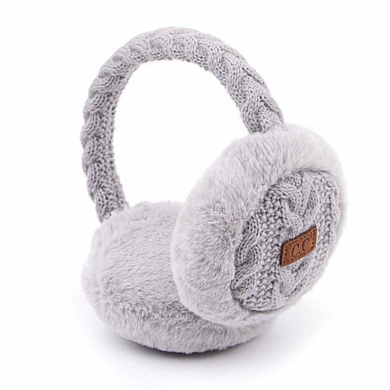 Cable Knit Earmuffs Faux Fur Lined Headband Ear Warmers Fall Etsy