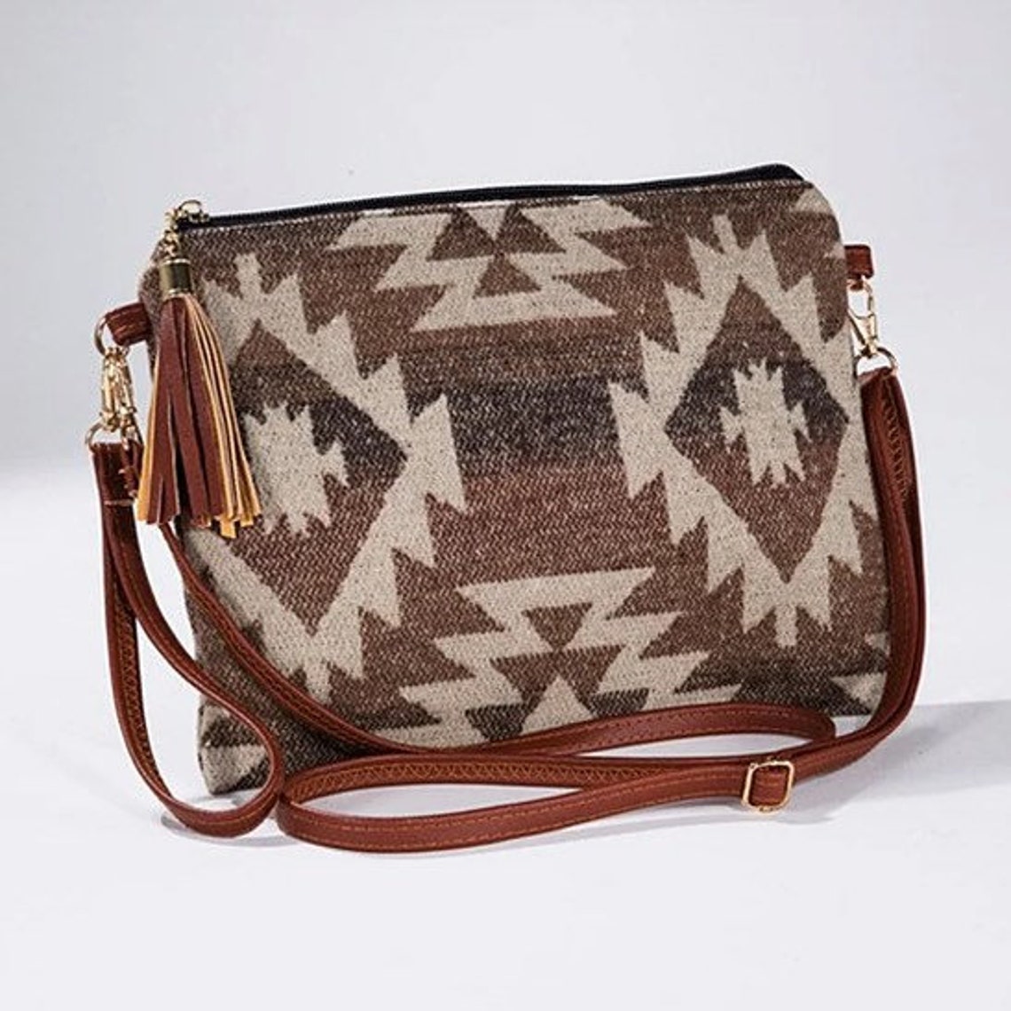 Aztec Patterned Wristlet Clutch Crossbody Bag main image 1