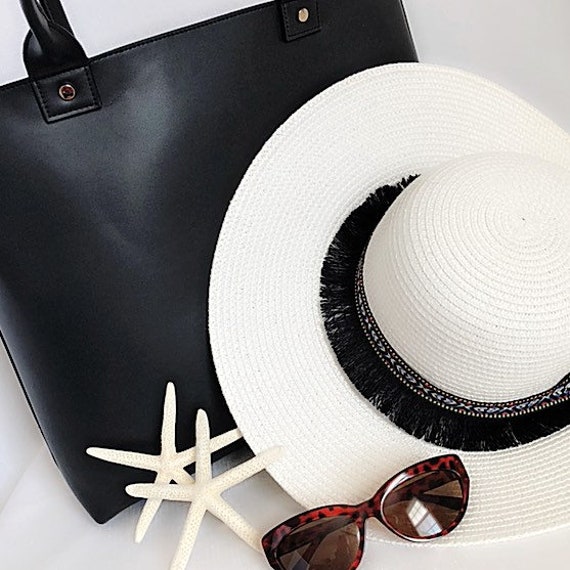 white floppy hat wedding