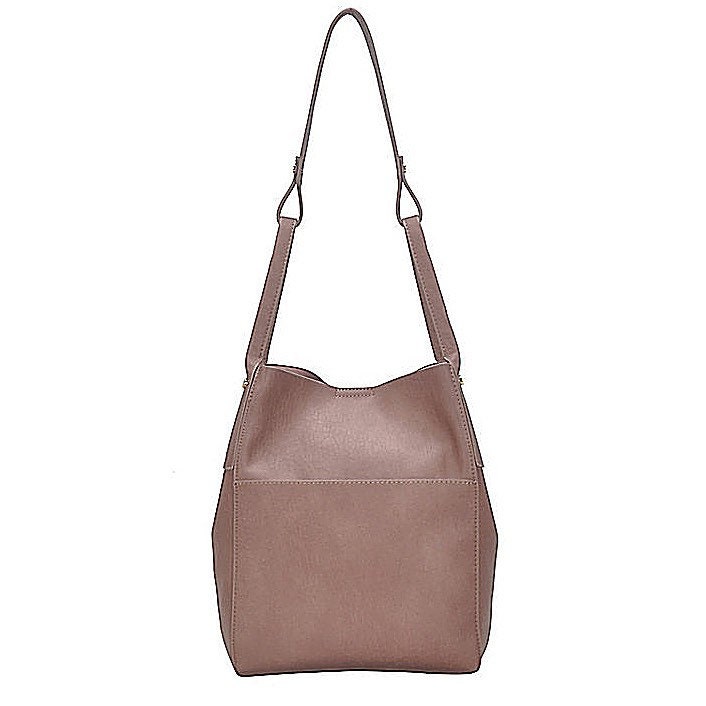 Rose Pink Vegan Hobo Bag Soft Leather Bucket Hand Bag Purse Etsy