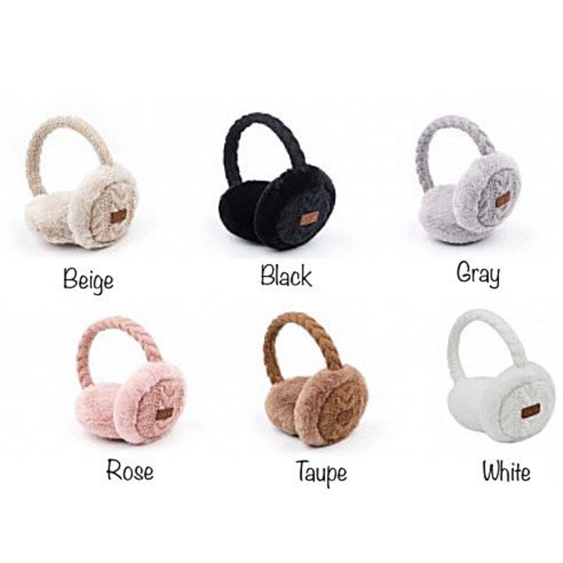 Cable Knit Earmuffs Faux Fur Lined Headband Ear Warmers Fall Etsy