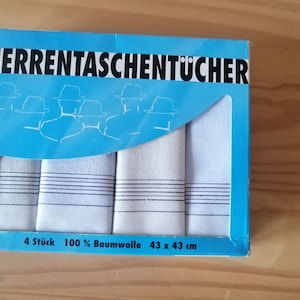 Fabric handkerchiefs, men&#39;s pocket handkerchiefs, vintage, still in original packaging