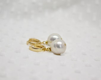 Earrings with Mallorca Pearl, Gold Plated Earrings, Earrings with Mallorca Pearl, Wedding, Bridal Earrings