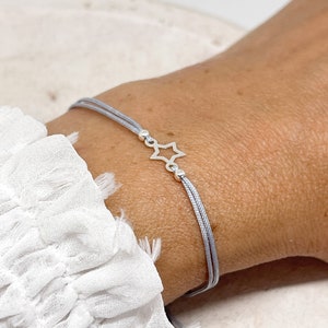 925 Silver Bracelet with Star, Filigree Bracelet with Star