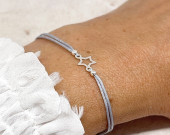 925 silver bracelet, bracelet with star, filigree bracelet with star