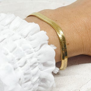 Stainless steel bracelet gold-plated, snake bracelet made of stainless steel, filigree bracelets, stainless steel bracelet gold-plated image 1